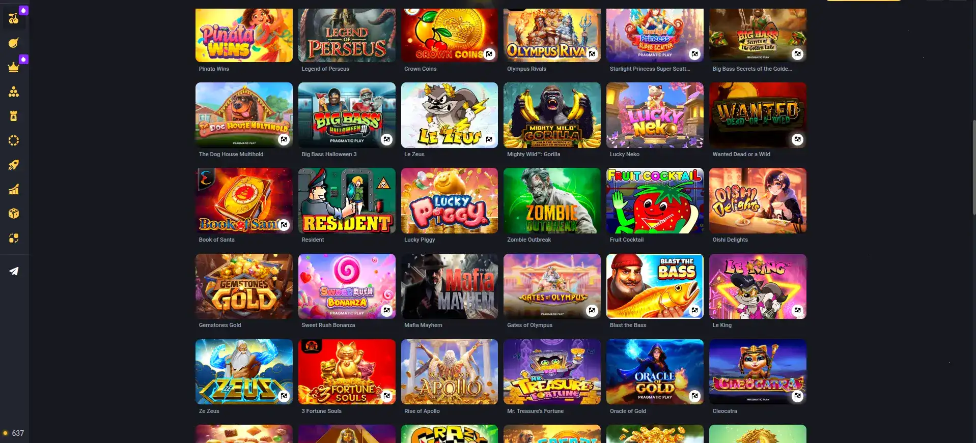 Игровой интерфейс казино Поперло на компьютере